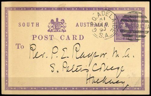 1885, Südaustralien, P 1 c, Brief