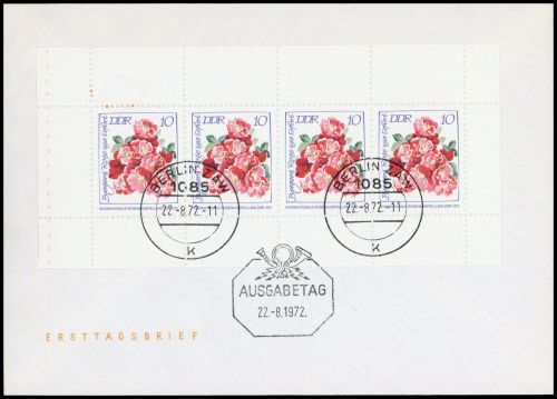 1972, DDR, HBl. 14 A, FDC