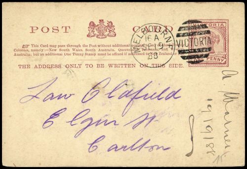 1887, Victoria, P 8, Brief