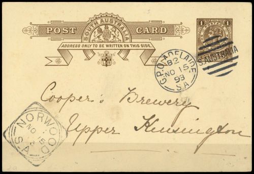 1893, Südaustralien, P 3 a, Brief