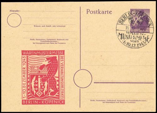 1945, SBZ Berlin Brandenburg, P 4 Z, Brief