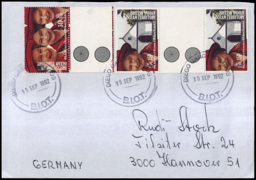 1992, Britisches Territorium im Indischen Ozean, 119 (3), Brief