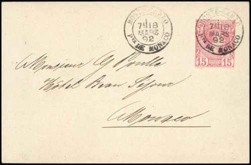 1892, Monaco, U 2 A, Brief