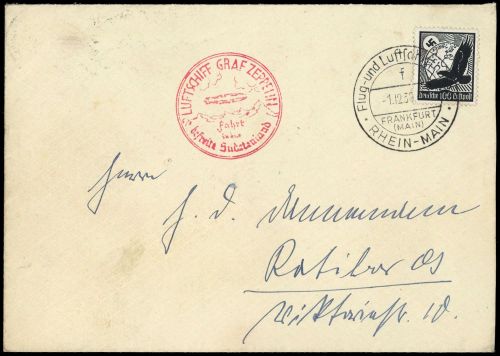 1939, Zeppelin,Zeppelinpost LZ 130,Deutschlandfahrten, Si 456, ...