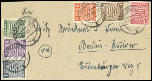 1945, SBZ Provinz Sachsen, 66-71 X, Brief