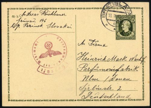 1939, Slowakei, P 1 , Brief