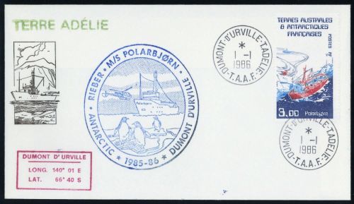 1986, Französische Gebiete in der Antarktis, 213, Brief