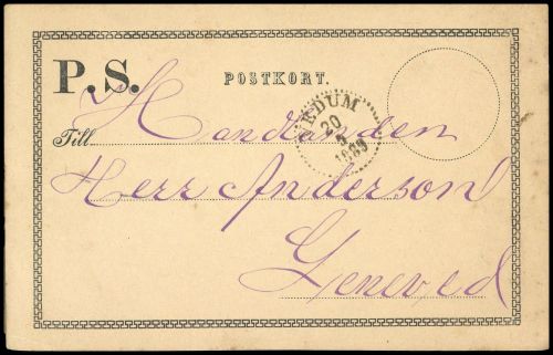 1889, Schweden, Brief