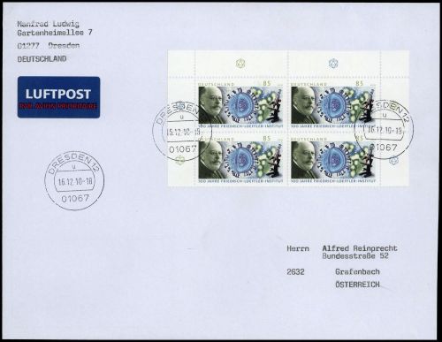 2010, Bundesrepublik Deutschland, 2825 (4), Brief