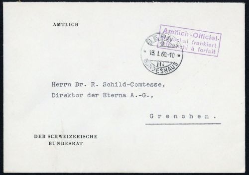 1960, Schweiz, Brief