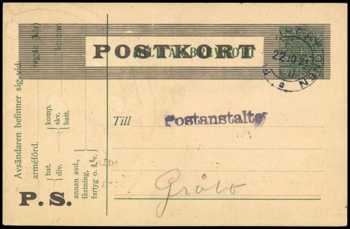 1921, Schweden, Brief