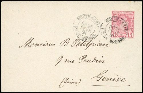 1891, Monaco, U 2 A, Brief