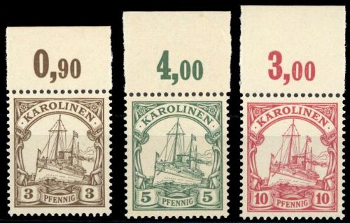 1900, Deutsche Kolonien Karolinen, 7-9 P, **