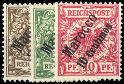 1899, Deutsche Auslandspost Marokko, 1-3, *