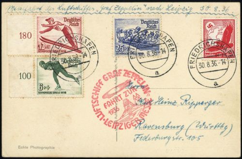 1936, Zeppelin,Zeppelinpost LZ 127,Deutschlandfahrten 1936, Si ...