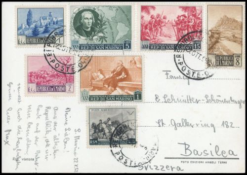 1952, San Marino, 464, 468, 470 u.a., Brief