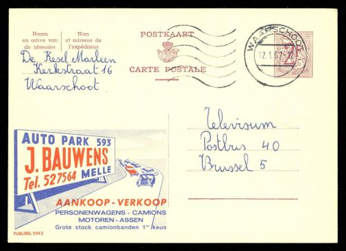 1967, Belgien, P 319 II, Brief