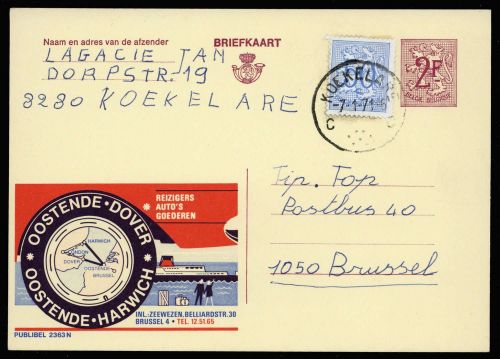 1971, Belgien, P 325 IV, 1233, Brief
