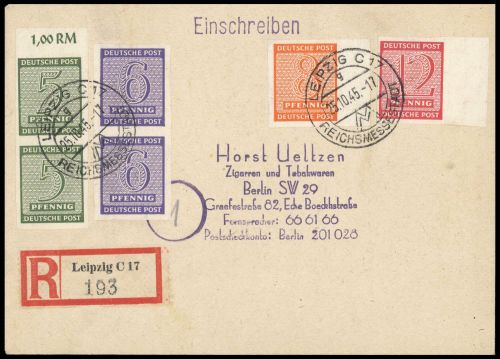 1945, SBZ Westsachsen, 116-19 X u.a., Brief