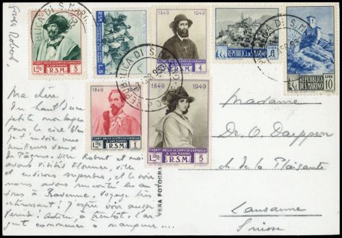 1949, San Marino, 434 u.a., Brief