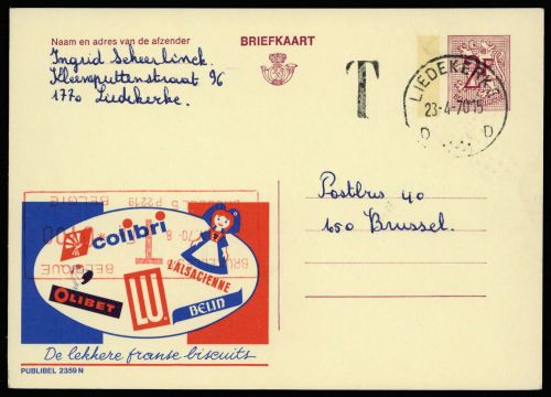 1970, Belgien, P 325 IV, Brief