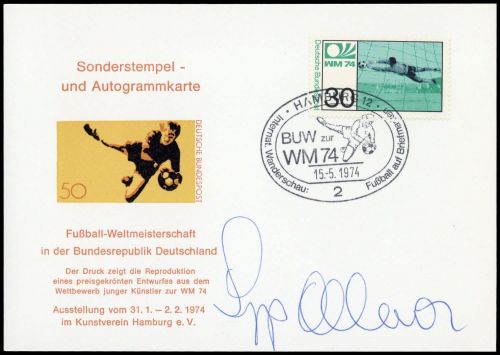 1974, Sport u. Spiel,Fussball,Berühmte Spieler, Brief