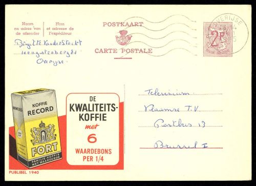 1965, Belgien, P 319 II, Brief