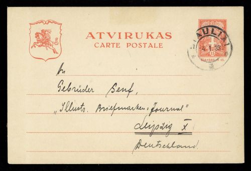 1933, Litauen, P 14 I b, Brief