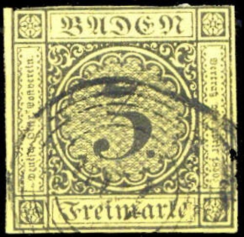 1851, Altdeutschland Baden, 2, gest.