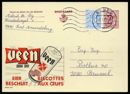 1971, Belgien, P 320 IV, Brief