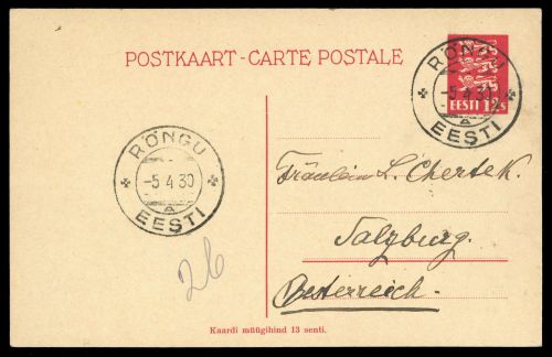 1930, Estland, P 13, Brief