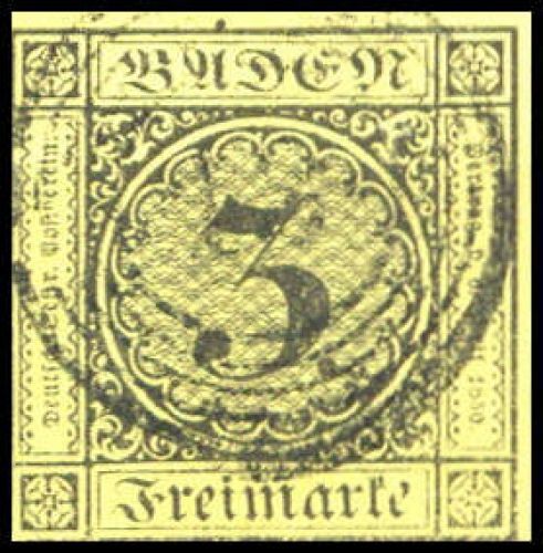 1851, Altdeutschland Baden, 2, gest.