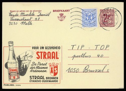 1970, Belgien, P 320 IV, Brief