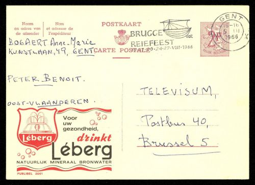 1966, Belgien, P 319 II, Brief