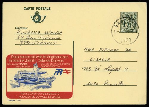 1982, Belgien, P 419 IV, Brief