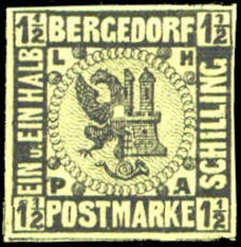 1861, Altdeutschland Bergedorf, 3, **