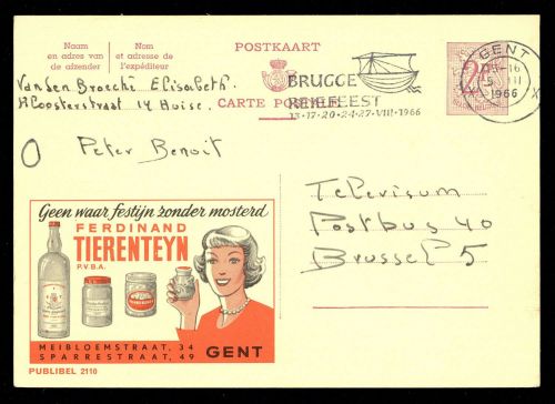 1966, Belgien, P 319 II, Brief