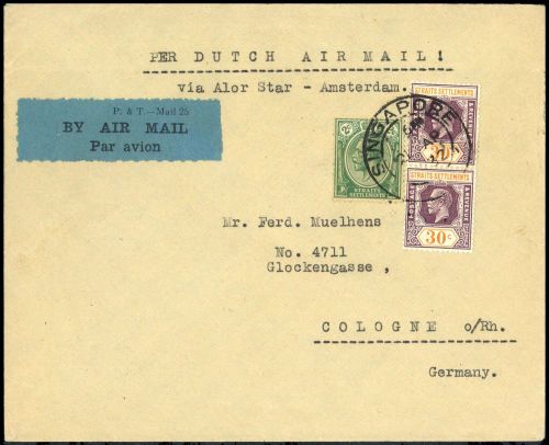 1921, Malaiische Staaten Straits Settlements, 170 (2), 163, Brief