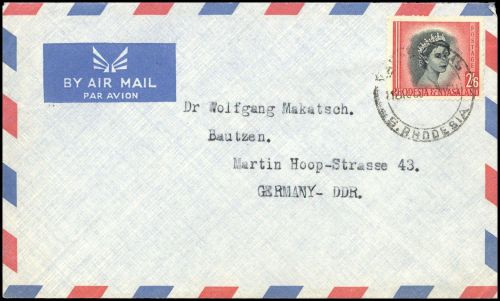 1954, Rhodesien und Nyassaland, 13, Brief