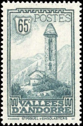 1932, Andorra Französische Post, 36, *