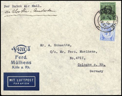 1922, Malaiische Staaten Straits Settlements, 185, 182, Brief