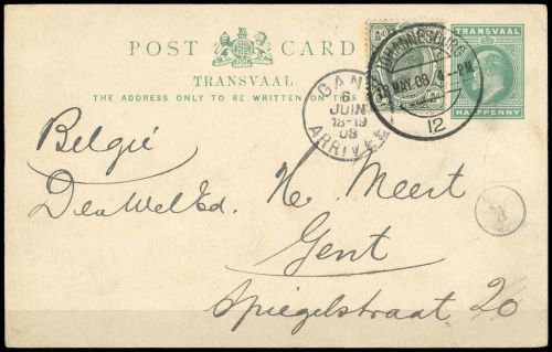 1902, Transvaal, P 10 u.a., Brief