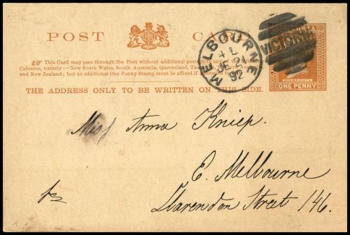 1890, Victoria, P 11 a, Brief