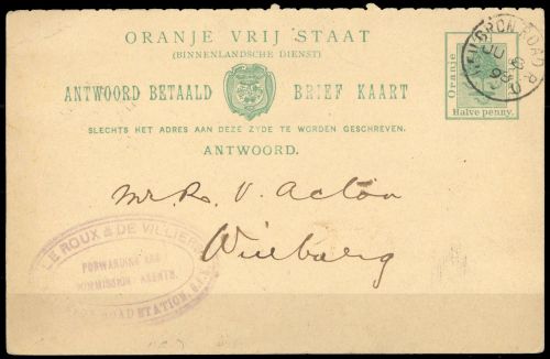 1898, Oranjefreistaat, P 18 A, Brief