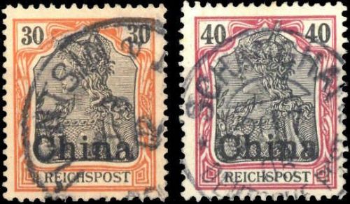 1901, Deutsche Auslandspost China, 20+21, gest.