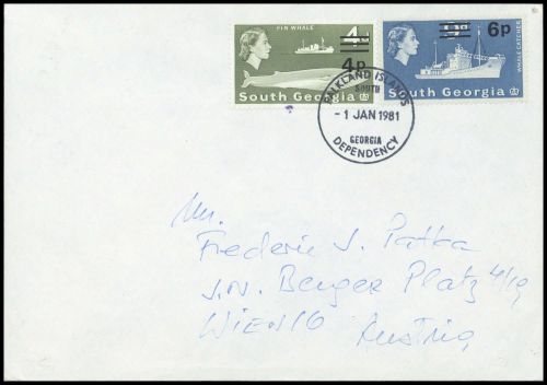 1971, Falkland Abhängige Gebiete F Süd Georgien, 31, 33, Brief