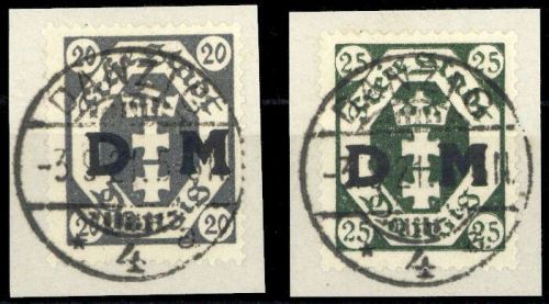1921, Danzig, D 4+5, Briefst.