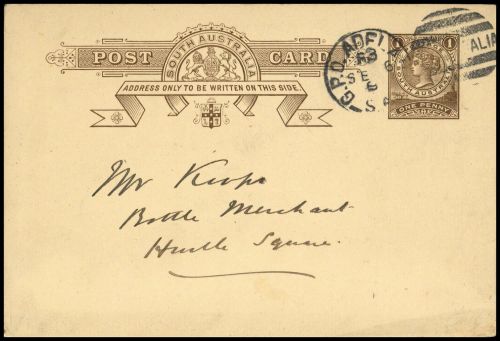 1893, Südaustralien, P 3, Brief