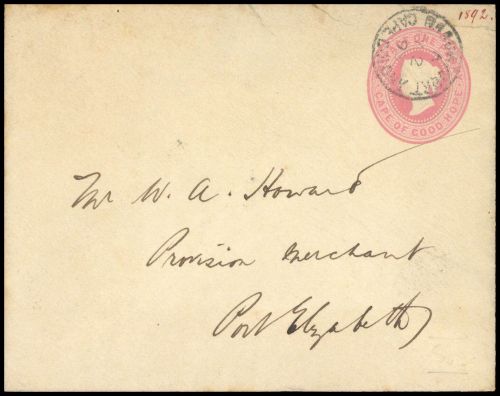 1892, Kap der Guten Hoffnung, U 2 A, Brief