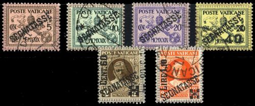 1931, Vatikanstaat, P 1-6, gest.